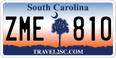 SC license plate ZME810