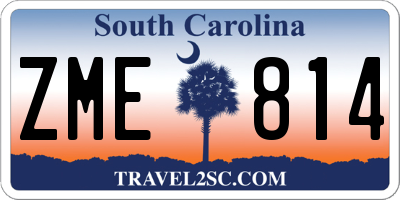 SC license plate ZME814