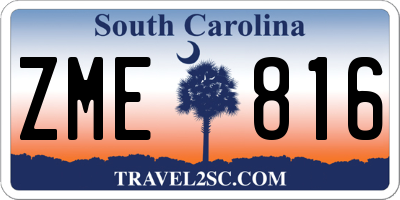 SC license plate ZME816