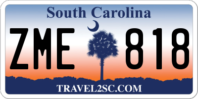 SC license plate ZME818