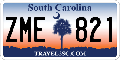 SC license plate ZME821