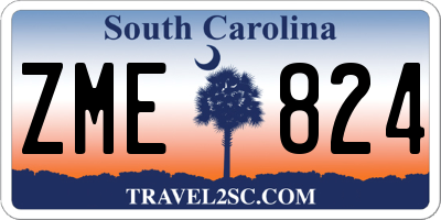 SC license plate ZME824