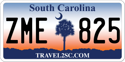 SC license plate ZME825