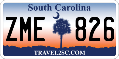 SC license plate ZME826