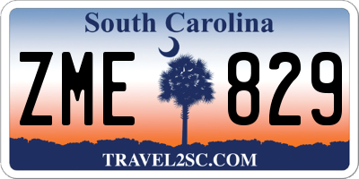 SC license plate ZME829