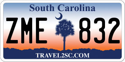 SC license plate ZME832