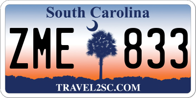 SC license plate ZME833