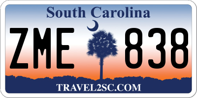SC license plate ZME838