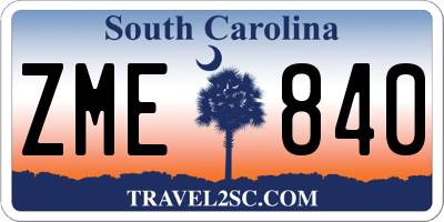 SC license plate ZME840