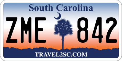 SC license plate ZME842