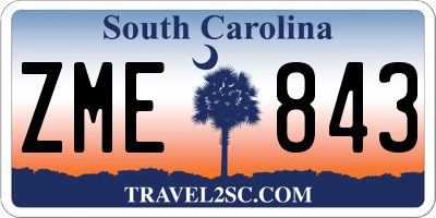 SC license plate ZME843