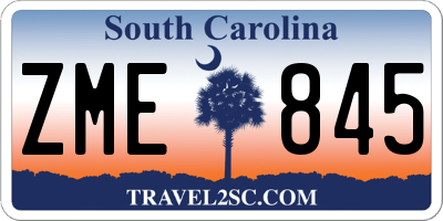 SC license plate ZME845
