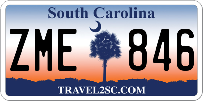 SC license plate ZME846