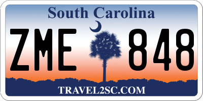 SC license plate ZME848
