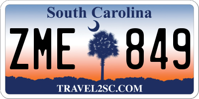 SC license plate ZME849
