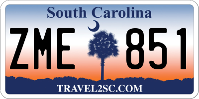 SC license plate ZME851