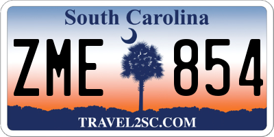 SC license plate ZME854