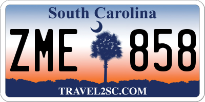 SC license plate ZME858