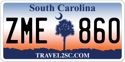 SC license plate ZME860