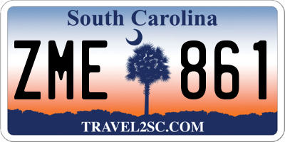SC license plate ZME861