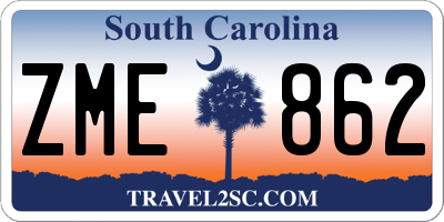 SC license plate ZME862