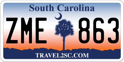 SC license plate ZME863