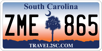 SC license plate ZME865