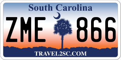 SC license plate ZME866