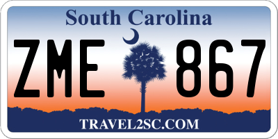 SC license plate ZME867