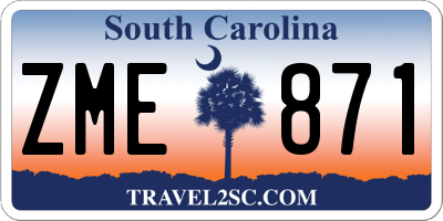 SC license plate ZME871