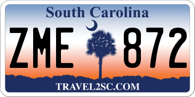 SC license plate ZME872