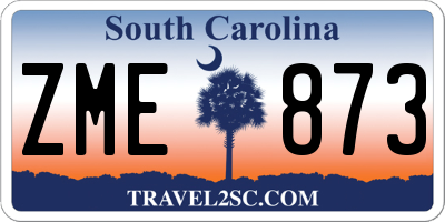 SC license plate ZME873