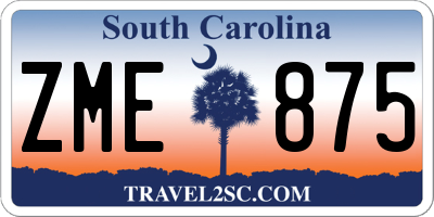 SC license plate ZME875
