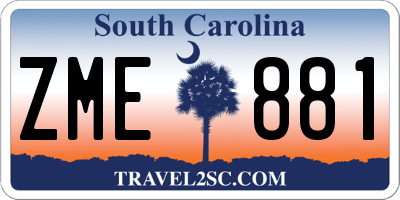SC license plate ZME881