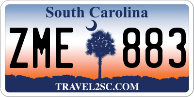 SC license plate ZME883