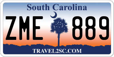 SC license plate ZME889
