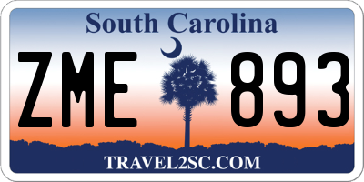 SC license plate ZME893