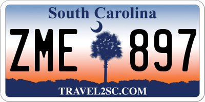 SC license plate ZME897