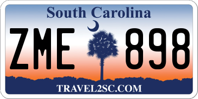 SC license plate ZME898