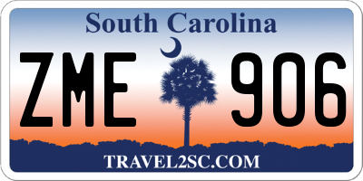 SC license plate ZME906