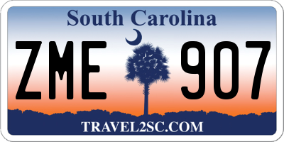 SC license plate ZME907