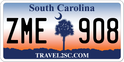 SC license plate ZME908
