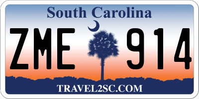 SC license plate ZME914