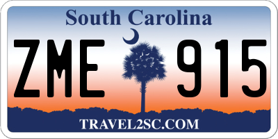 SC license plate ZME915