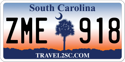 SC license plate ZME918