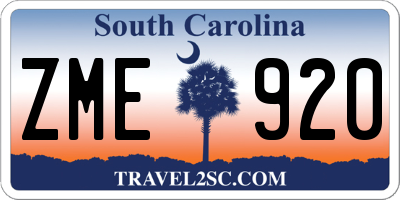 SC license plate ZME920