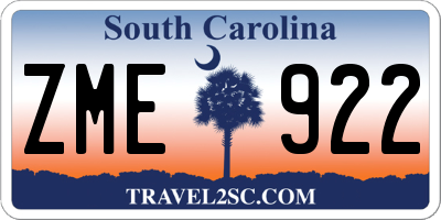 SC license plate ZME922