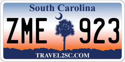SC license plate ZME923