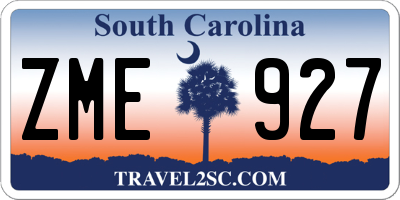 SC license plate ZME927