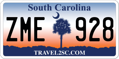 SC license plate ZME928